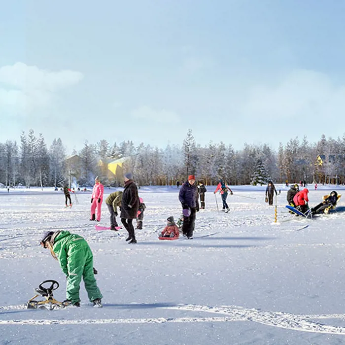 Winter play on Lake Nydala.